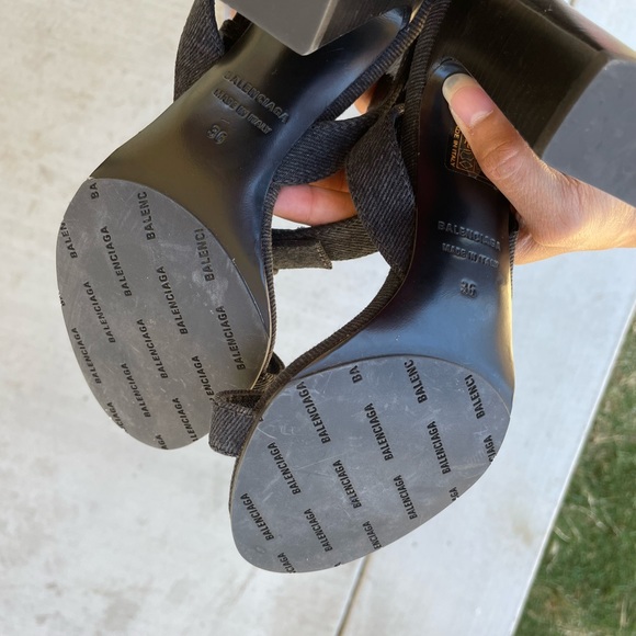 Balenciaga Denim Block Heels - Picture 6 of 9